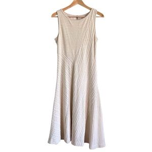 Anthropologie Carmel Textured Sleeveless Midi Dress in Sand